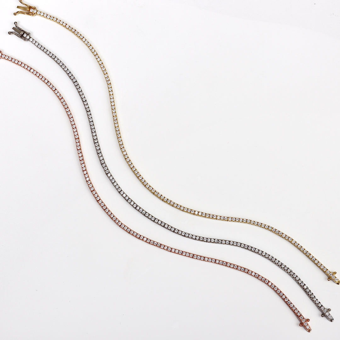 Pulsera Tenis Con Circones 2mm 19.5Cm