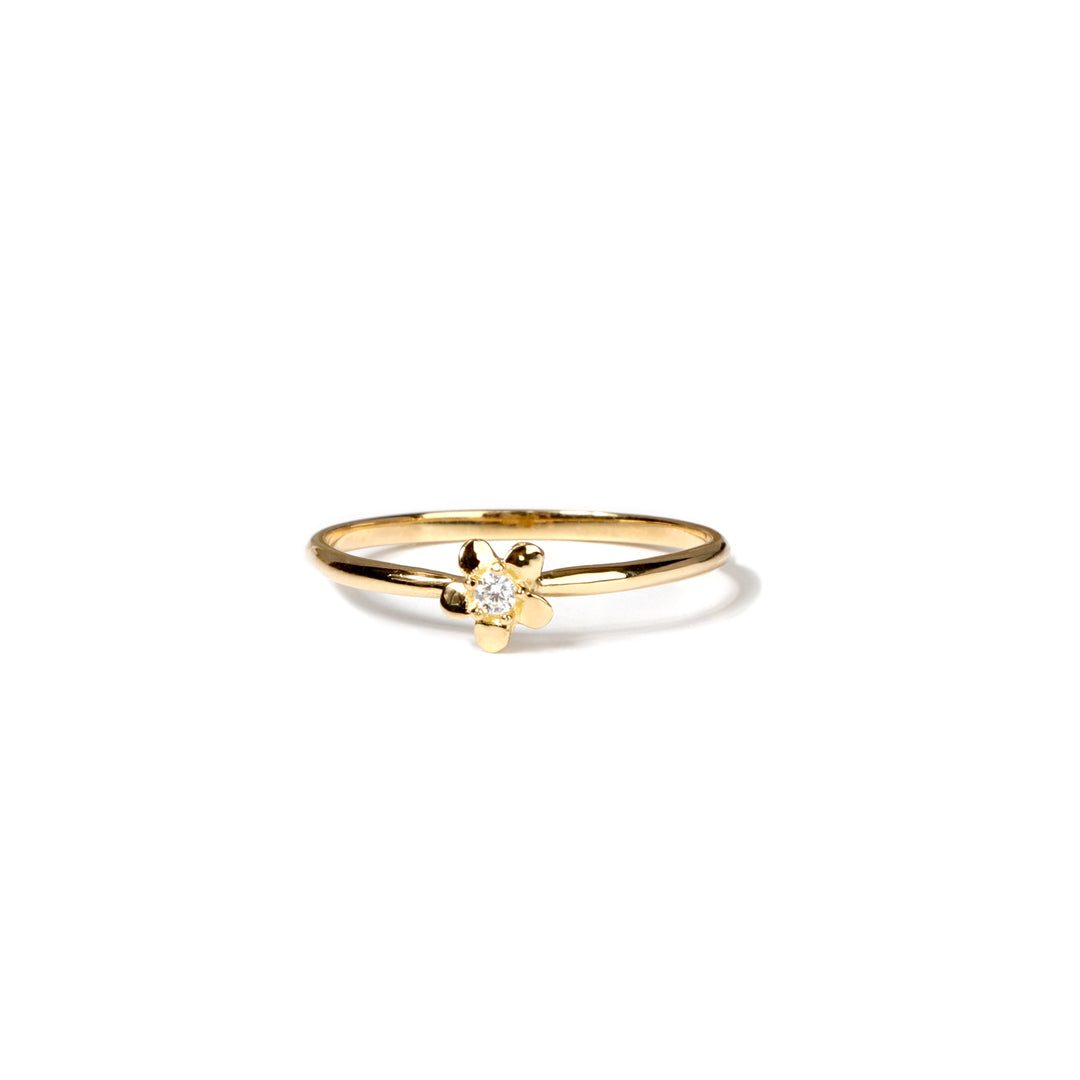 Anillo Flor con Circón Central