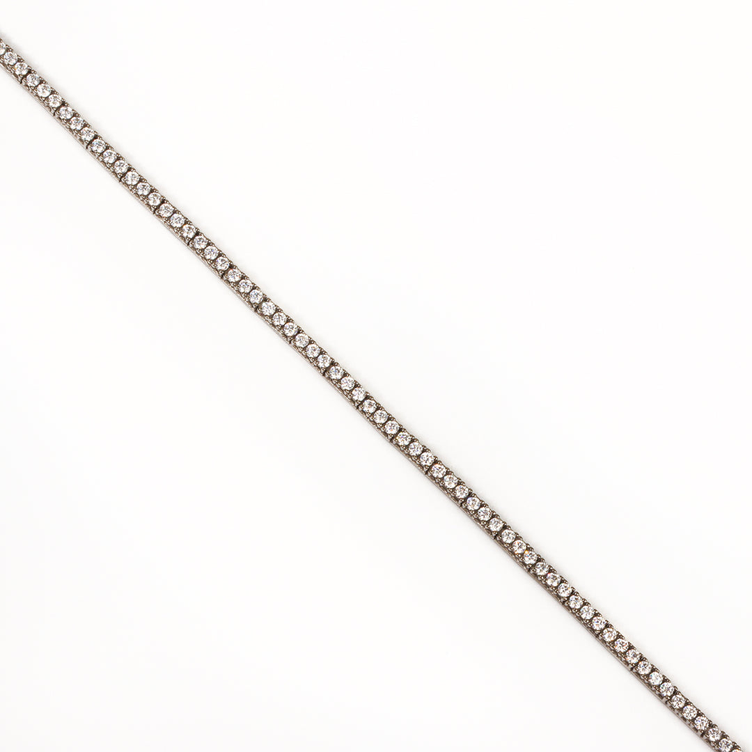 Pulsera Tenis Con Circones 2mm 19.5Cm Oro Blanco