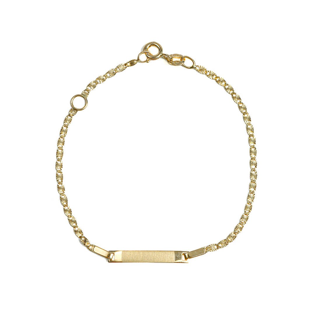 Pulsera Esclava Escalera Plana Diamantada
