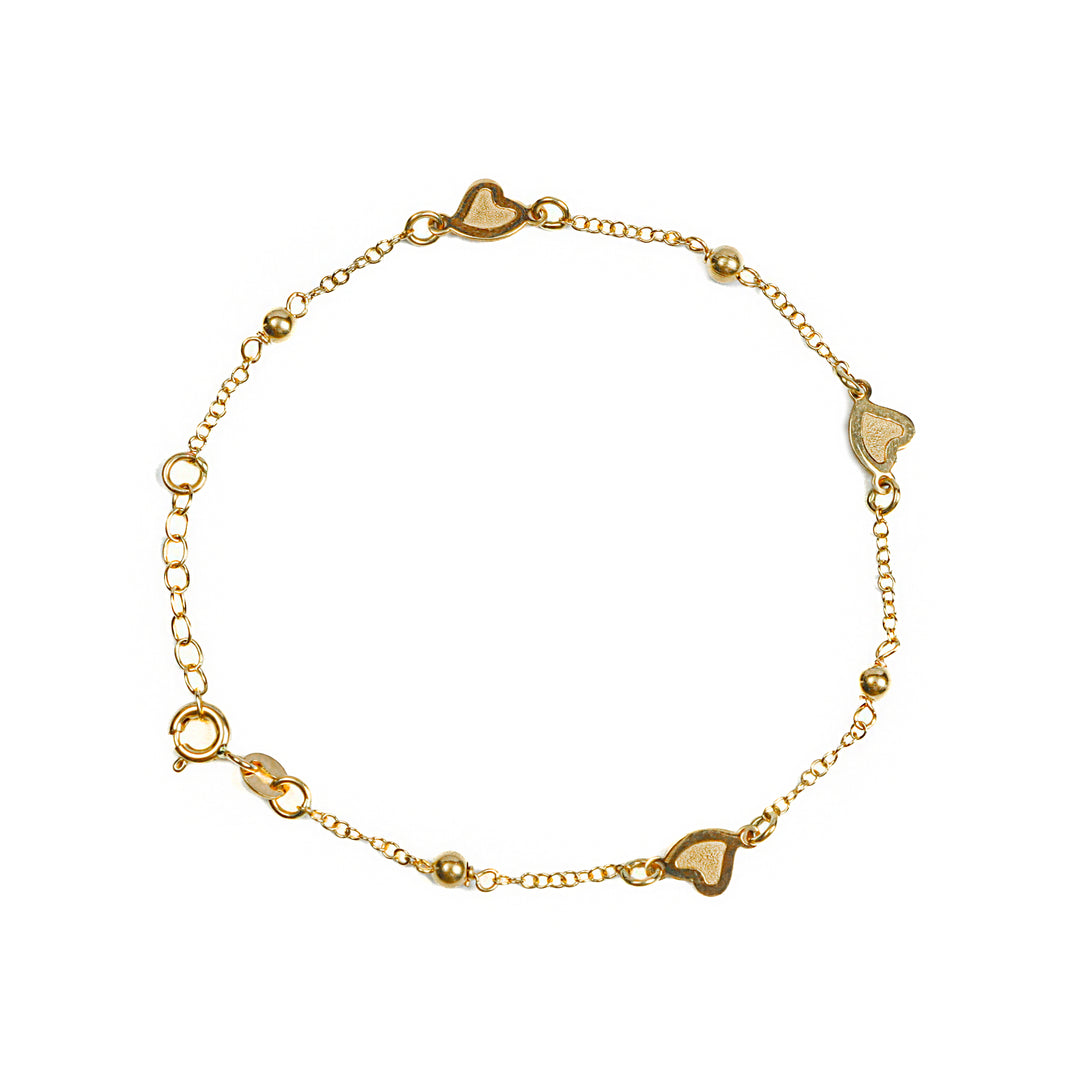 Pulsera con dijes corazón detalles