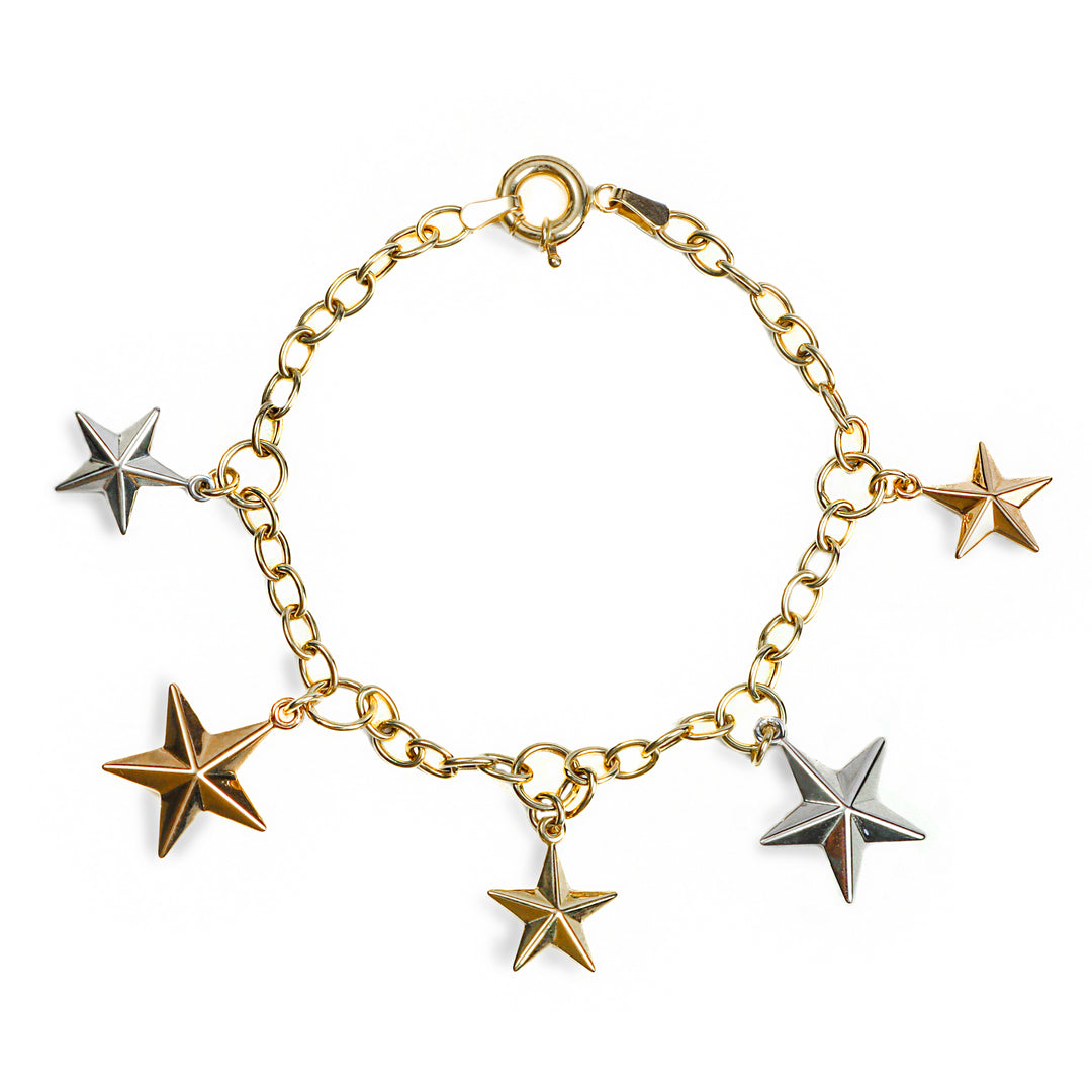 Pulseras Dijes Estrellas 3 Oros