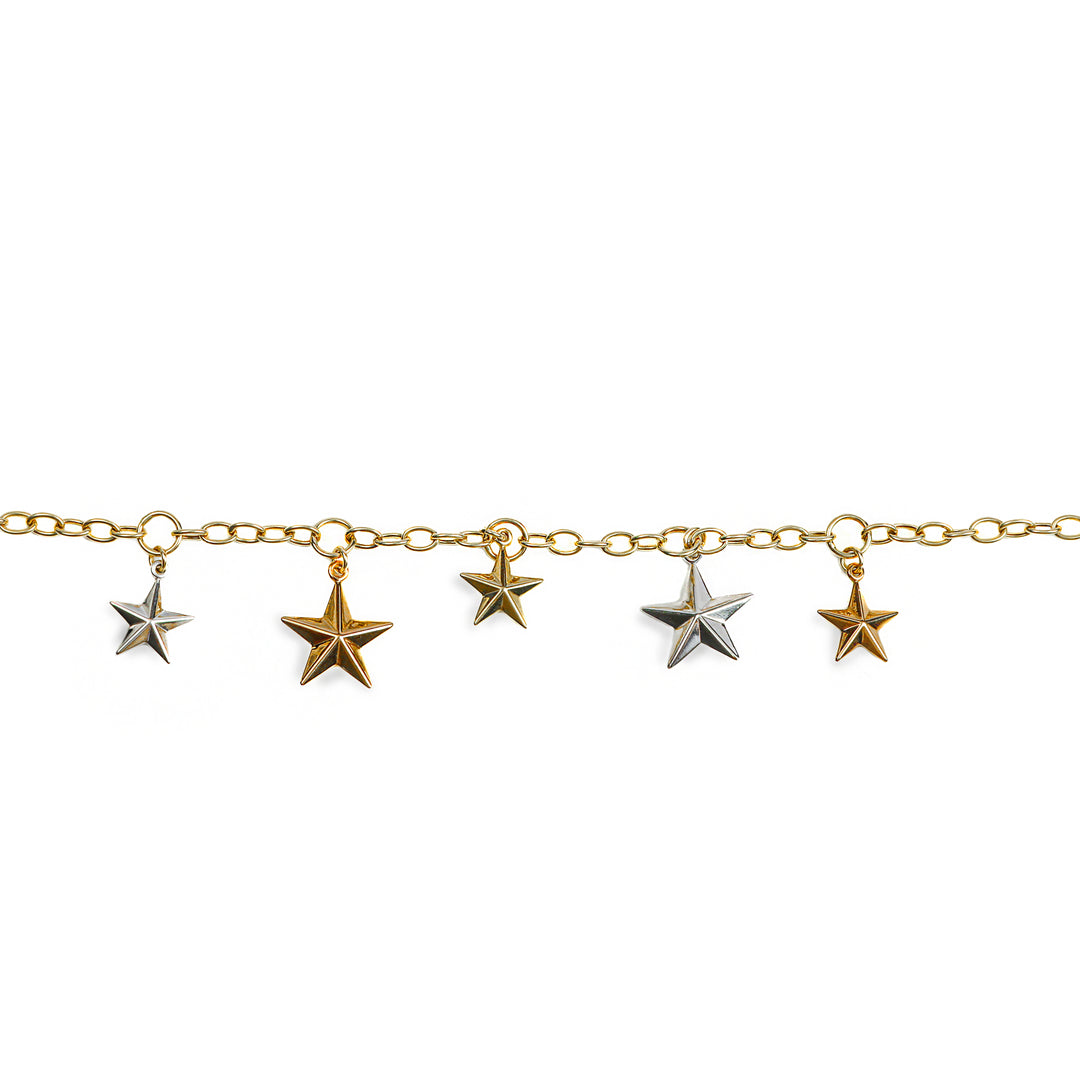 Pulseras Dijes Estrellas 3 Oros