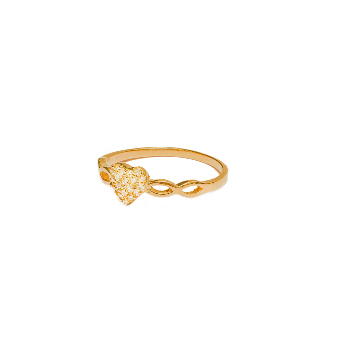 Anillo Silueta corazón Con circón
