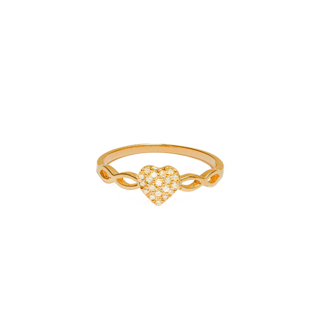 Anillo Silueta corazón Con circón
