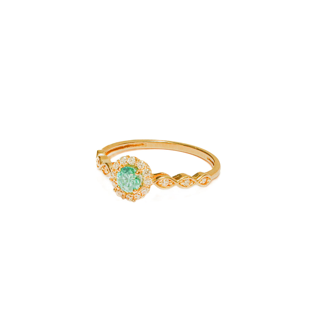 Anillo solitario con piedra aguamarina