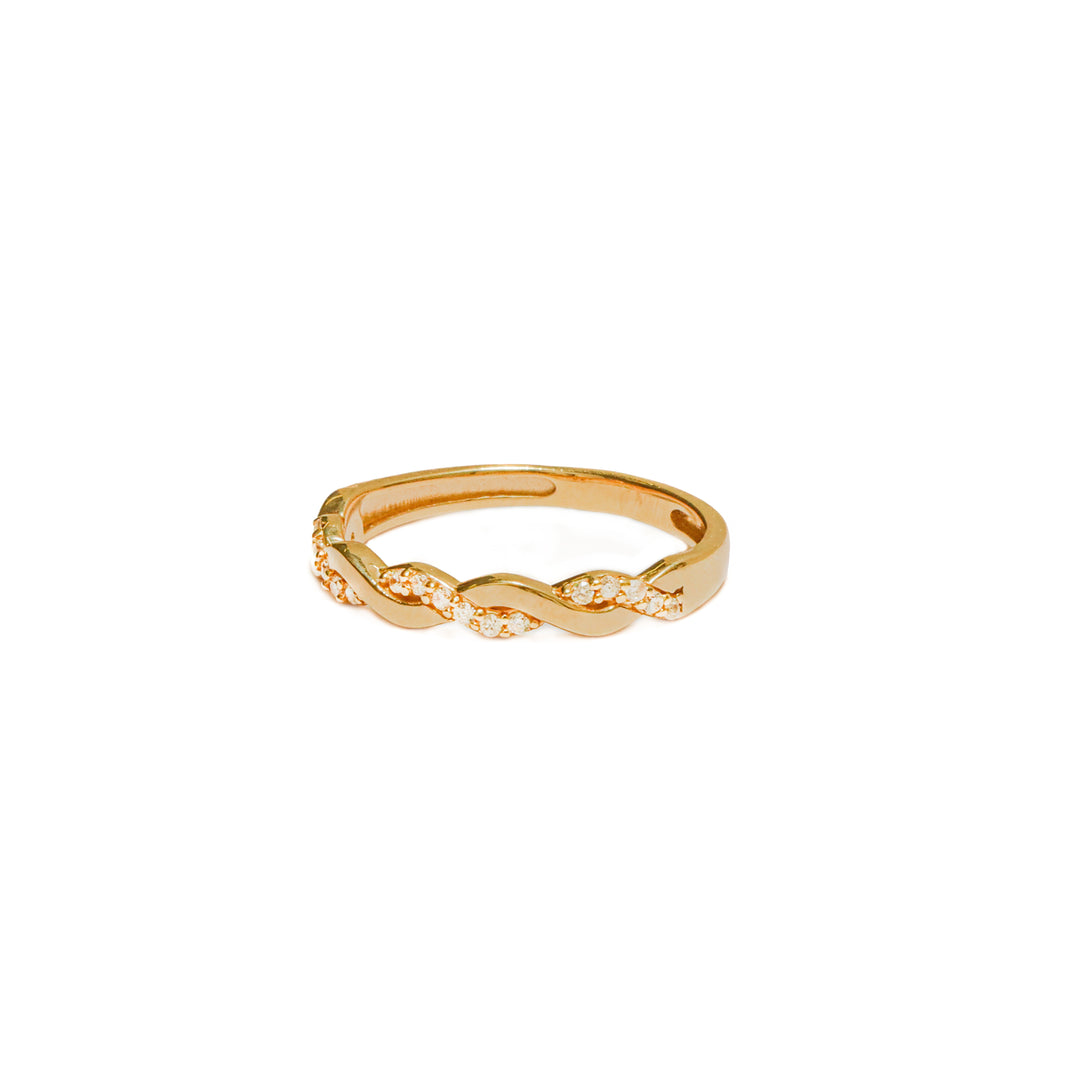 Anillo Entrelazado con circones