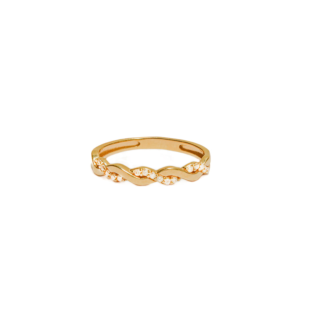 Anillo Entrelazado con circones
