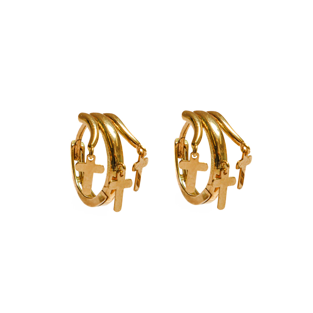 Argollas Con 3 cruces colgates