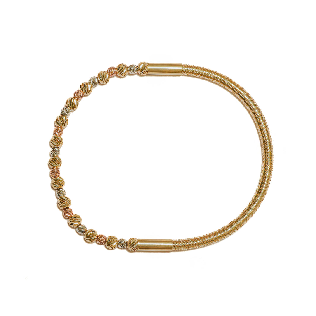 Pulso con balines 3 oros diamantadas