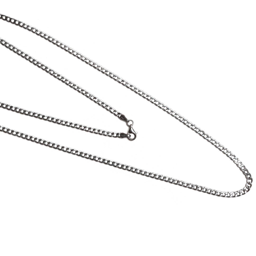 Cadena Cubana 60Cm Oro Blanco