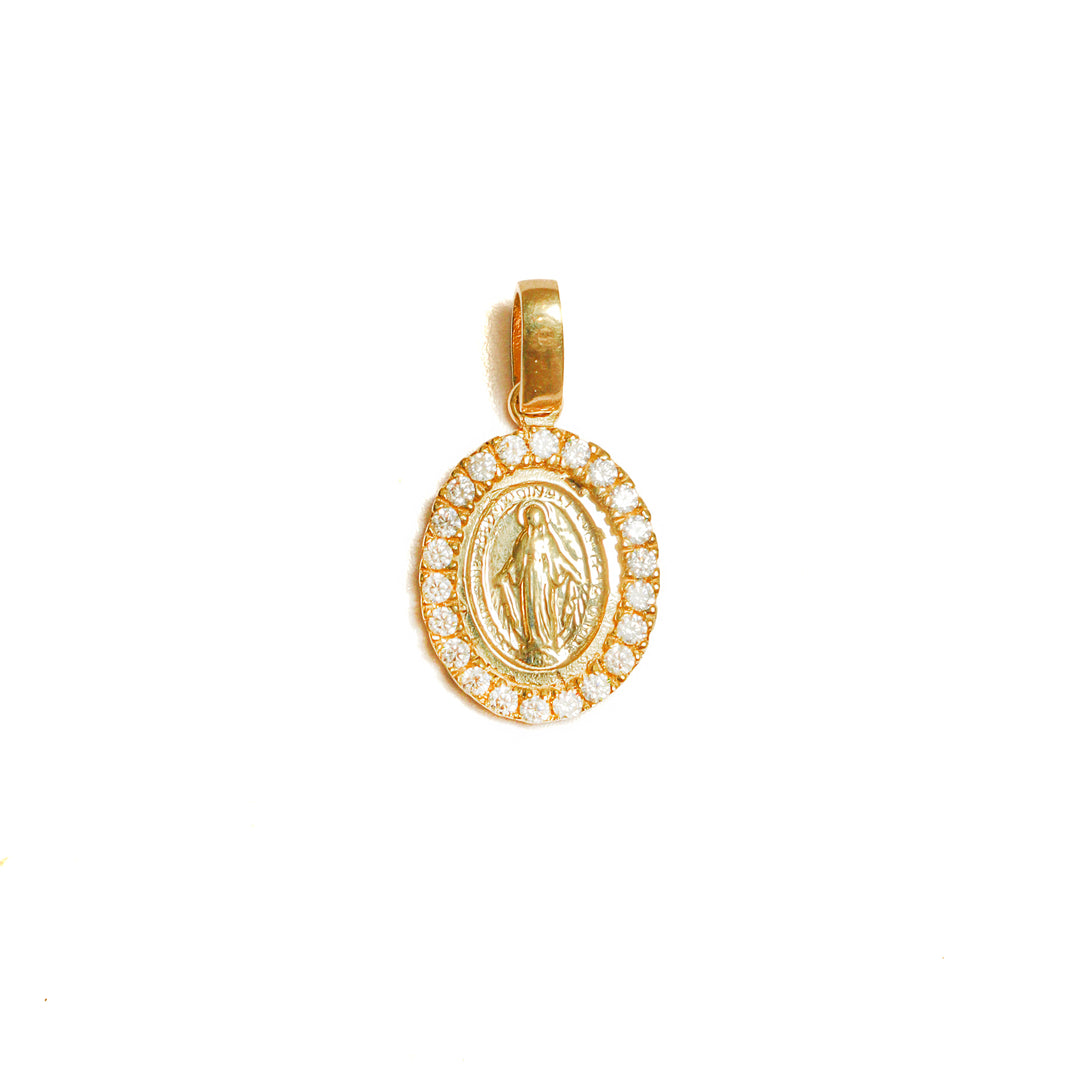 Dije Medalla Virgen Milagrosa Con circones