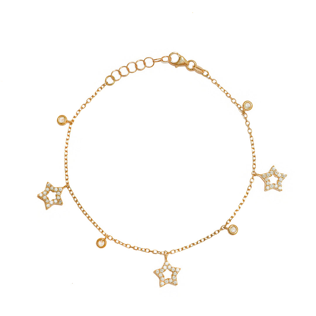 Pulsera con dije silueta estrella con circon