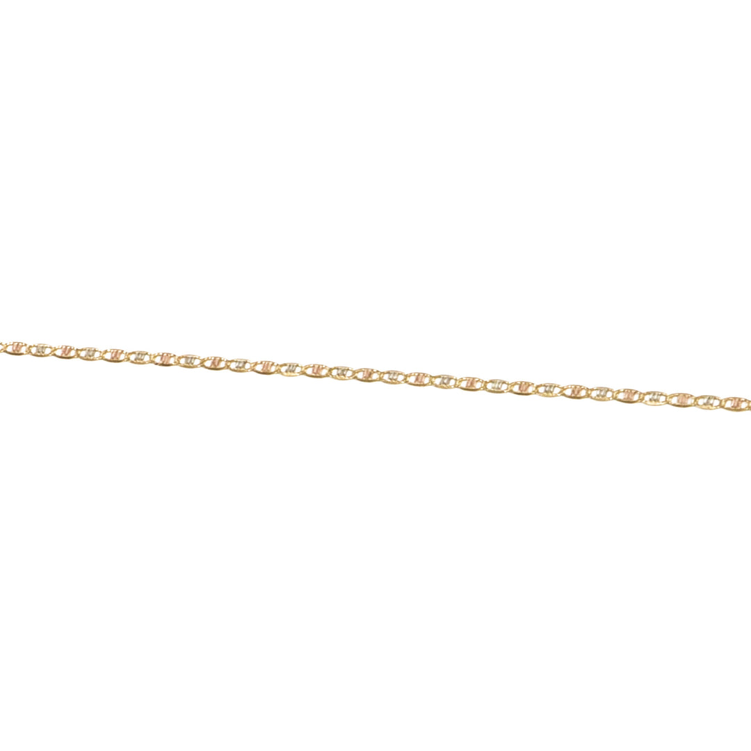 Pulsera Escalera Plana Tres Oro de 19cm 1mm