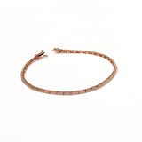 Pulsera Tenis Con Circones 2mm 17.5Cm Oro Rosa