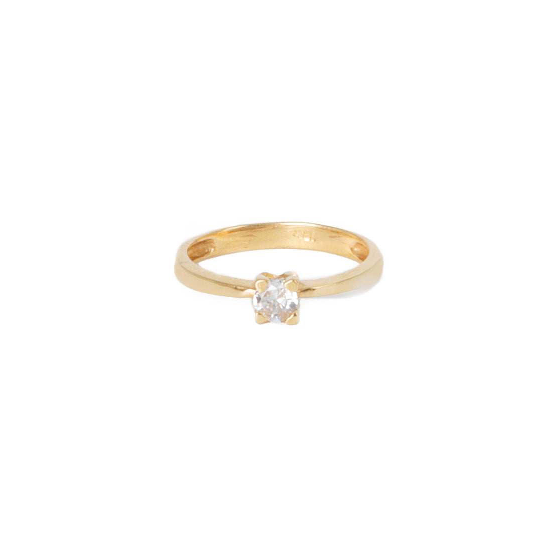 Anillo Solitario Plano