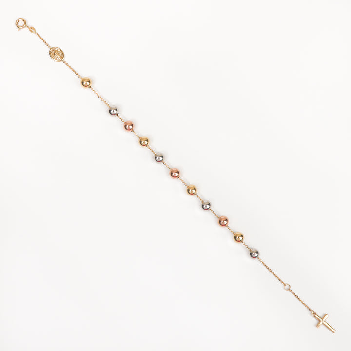 Pulsera Denario Con Balines 5mm 22Cm Tres Oros
