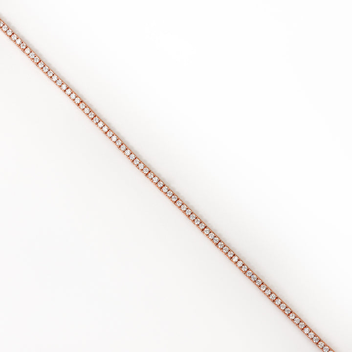 Pulsera Tenis Con Circones 2mm 17.5Cm Oro Rosa