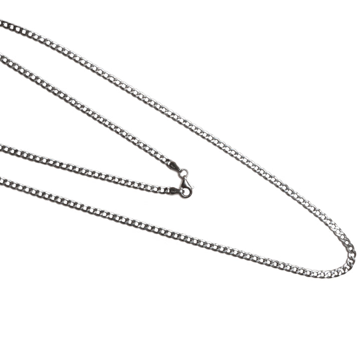 Cadena Cubana 60Cm Oro Blanco