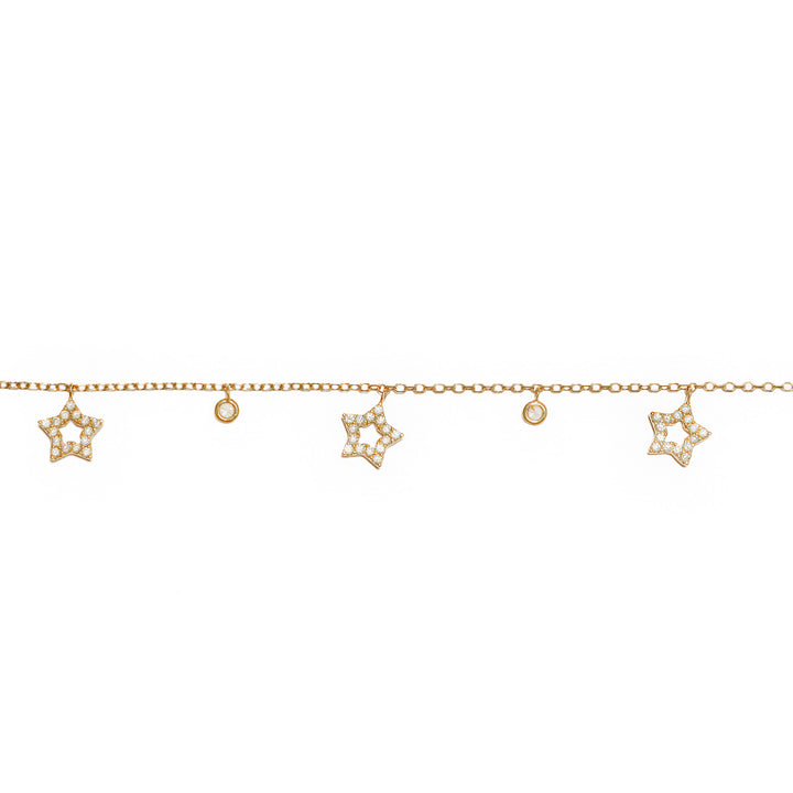 Pulsera con dije silueta estrella con circon